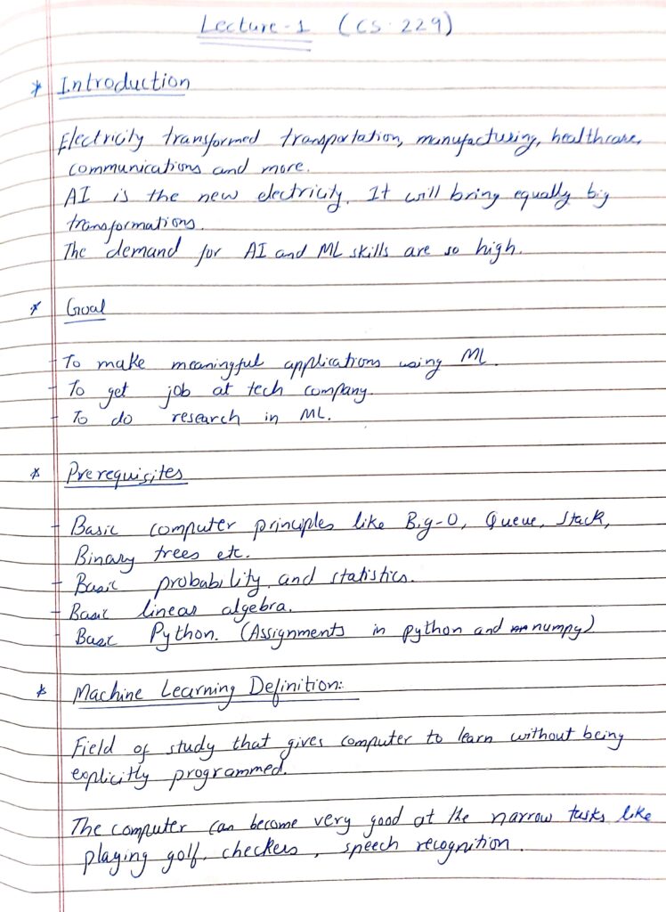 machine learning lecture 1 page 1